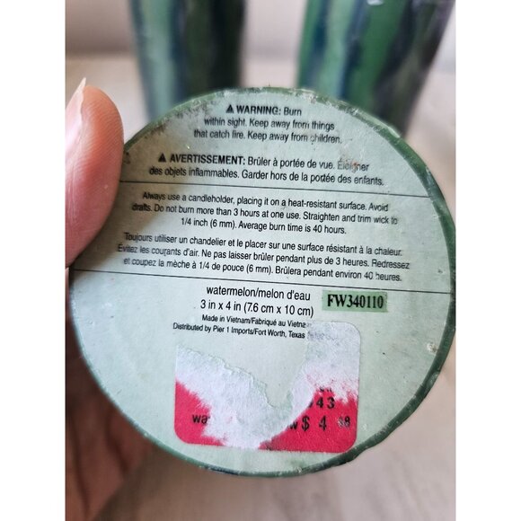 Pier 1 watermelon candle spring set unique food fruit - Picture 4 of 7